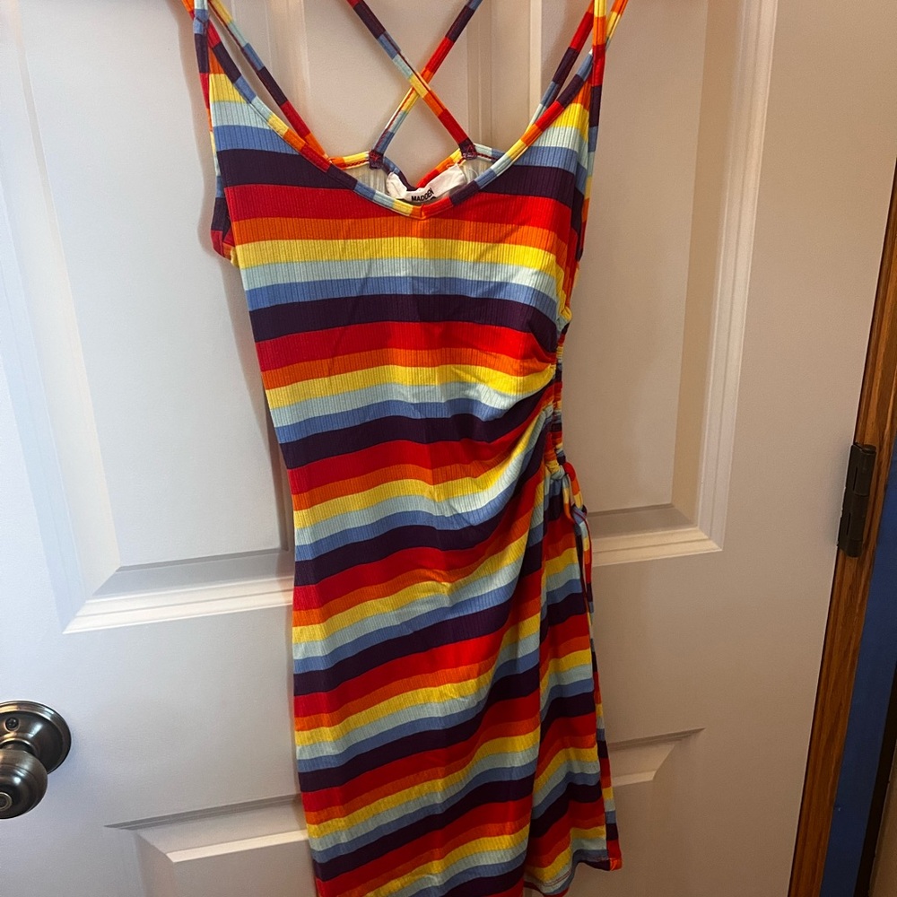 Colorful Striped Dress with Crisscross Back